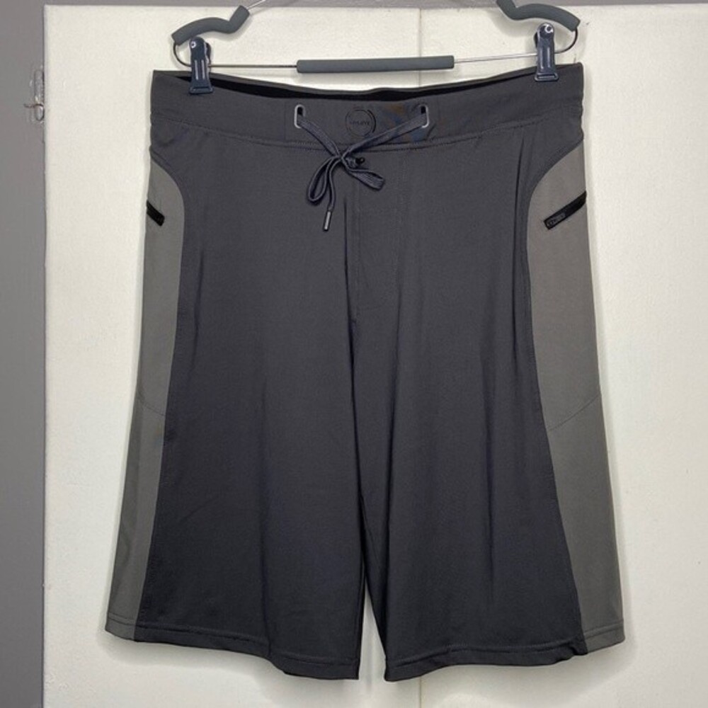 Hylete Shorts Mens Large Long Gray 11” Training Gym Athletic Drawstring